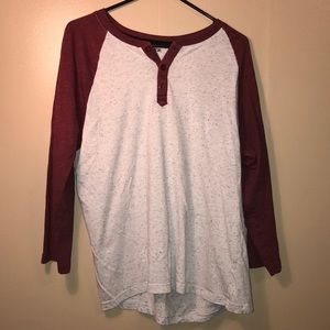 maroon baseball tee